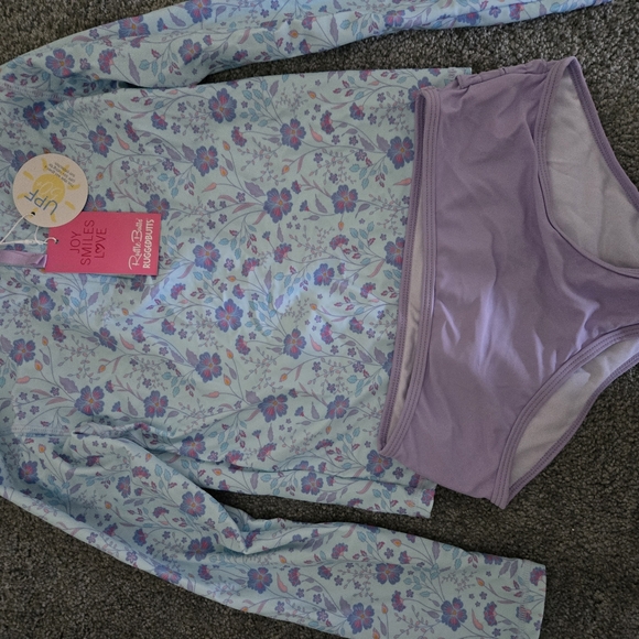 Ruffel Butt's Size 10 girls Rash Guard 2 piece bathing suite - Picture 2 of 11